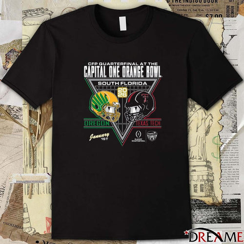 2026 CFP Quarterfinal At The Capital One Orange Bowl South Florida Oregon Vs Texas Tech Postseason 25 R2 Helmet to Helmet Second Round t-shirt