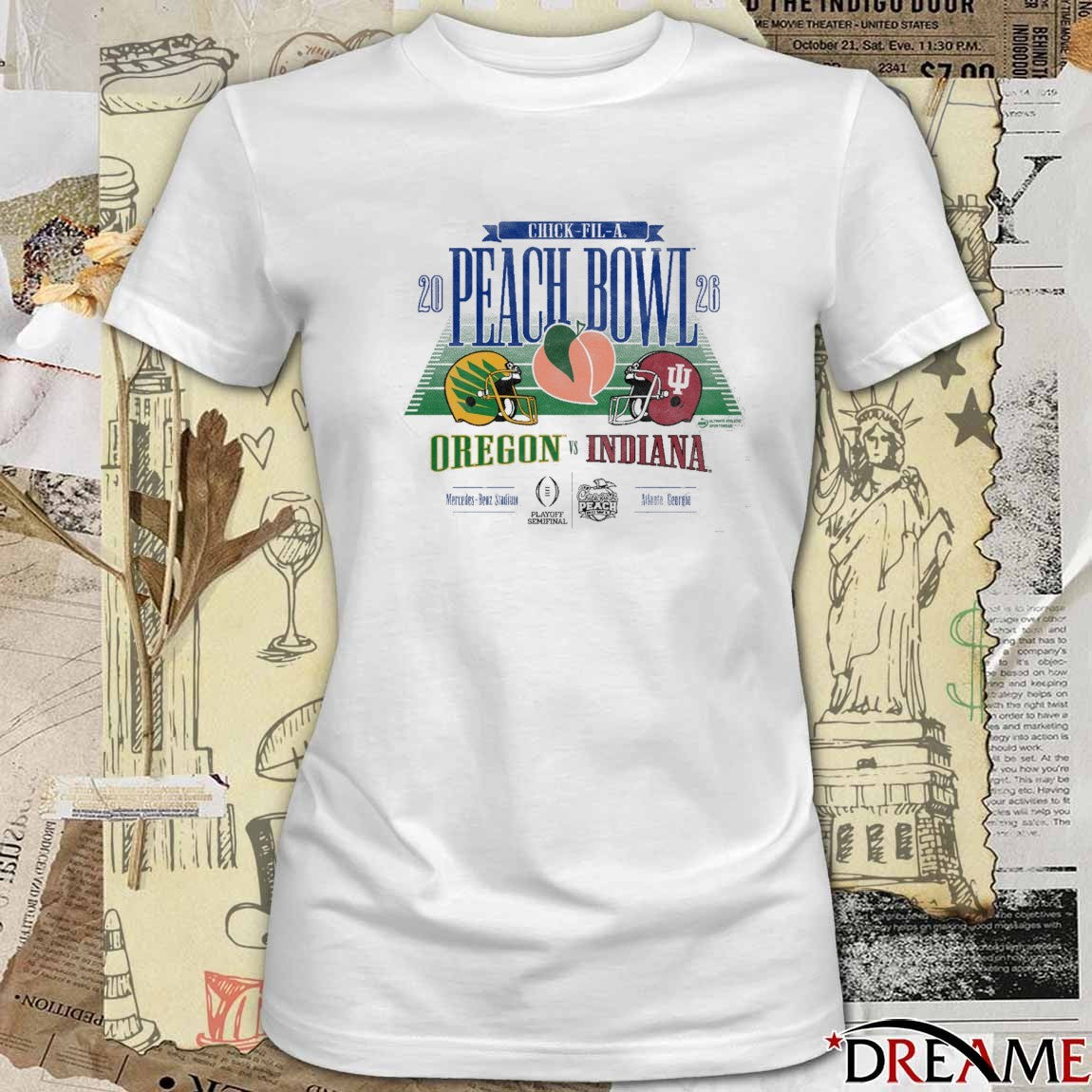 2026 Chick-fil-A Peach Bowl 2-Team Oregon Vs Indiana Atlanta Georgia Hthr t-shirt