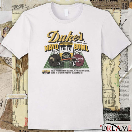 2026 Duke’s Mayo Bowl 2-Team Wake Forest Demon Deacons vs. Mississippi State Bulldogs Jan 2 Helmets t-shirt