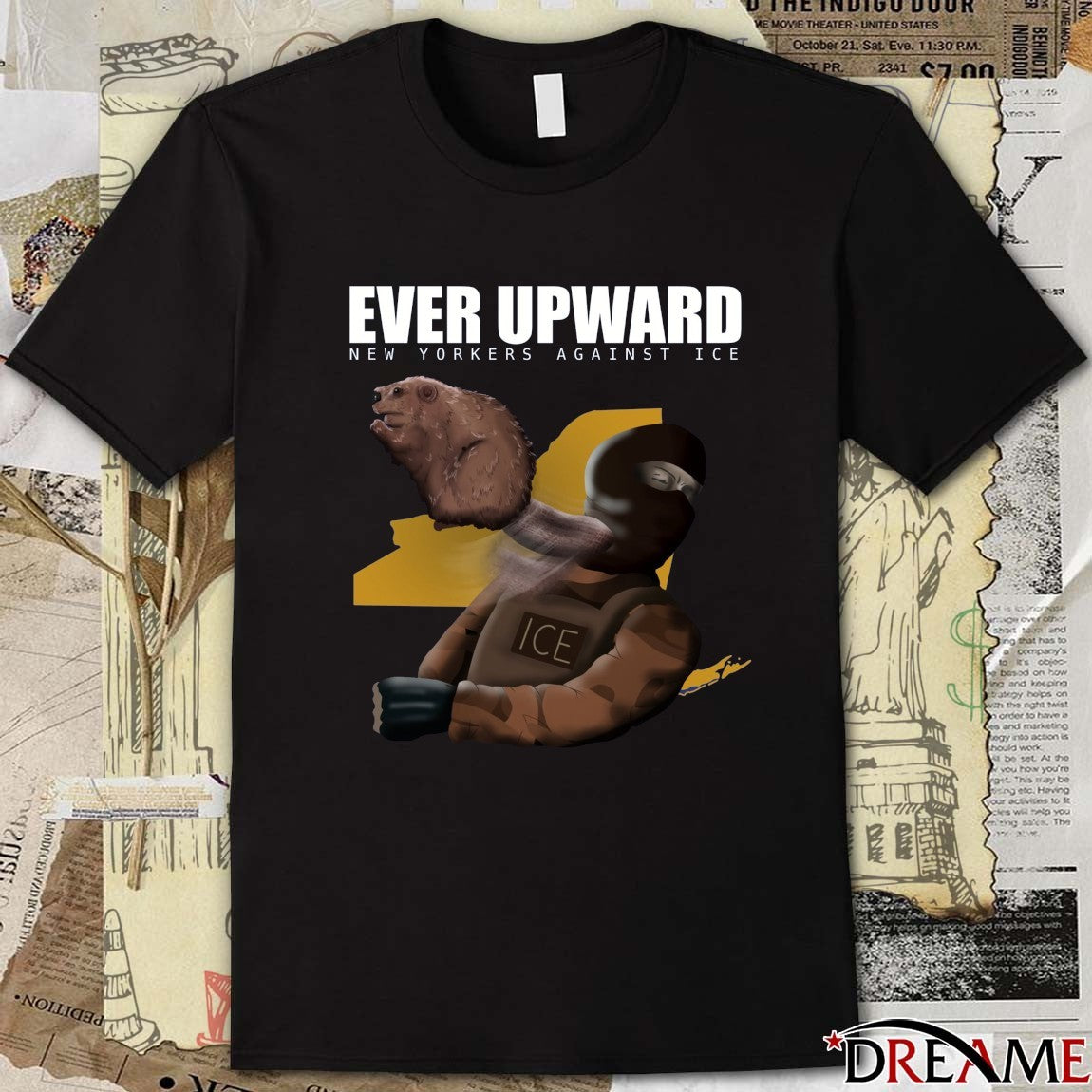 2026 Ever Upward New Yorkers Against ICE t-shirt