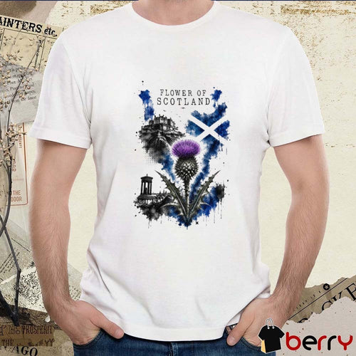 2026 Flower of Scotland Trash Water Colour Scottish Thistle t-shirt