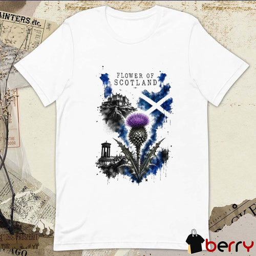 2026 Flower of Scotland Trash Water Colour Scottish Thistle t-shirt