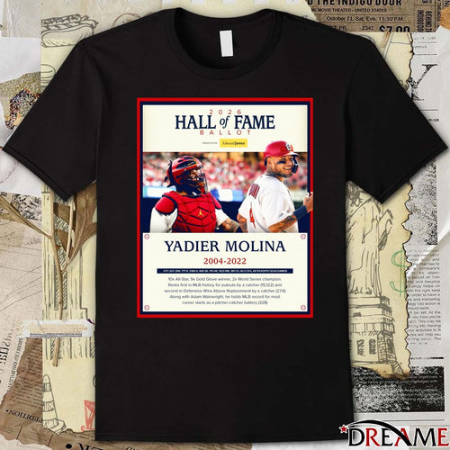 2026 Hall Of Fame Ballot Yadier Molina 2004-2022 Poster t-shirt