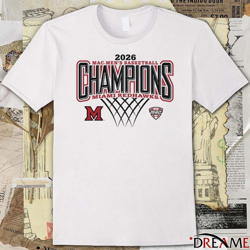 2026 MAC Men’s Basketball Regular Season Champions Miami RedHawks White t-shirt