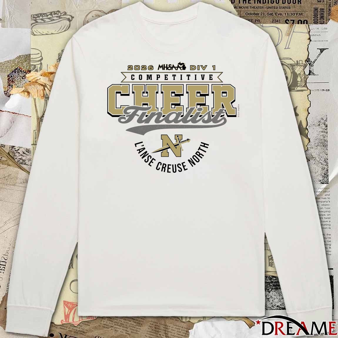 2026 MHSAA Competitive Cheer D1 Finalist L’anse Creuse North Crusaders t-shirt