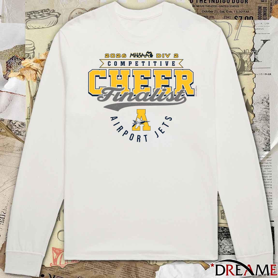 2026 MHSAA Competitive Cheer D2 Finalist Airport Jets t-shirt