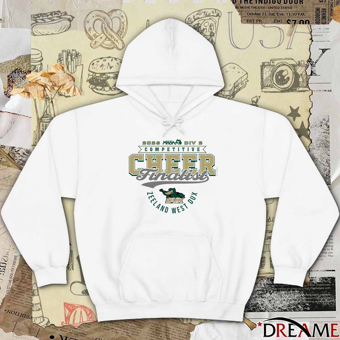 2026 MHSAA Competitive Cheer D2 Finalist Zeeland West Dux t-shirt