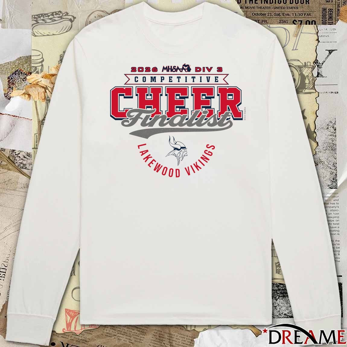 2026 MHSAA Competitive Cheer D3 Finalist Lakewood Vikings t-shirt
