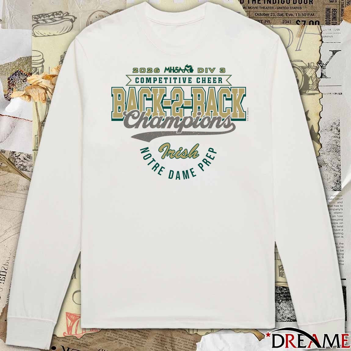 2026 MHSAA Competitive Cheer D3 Finalist Notre Dame Prep t-shirt