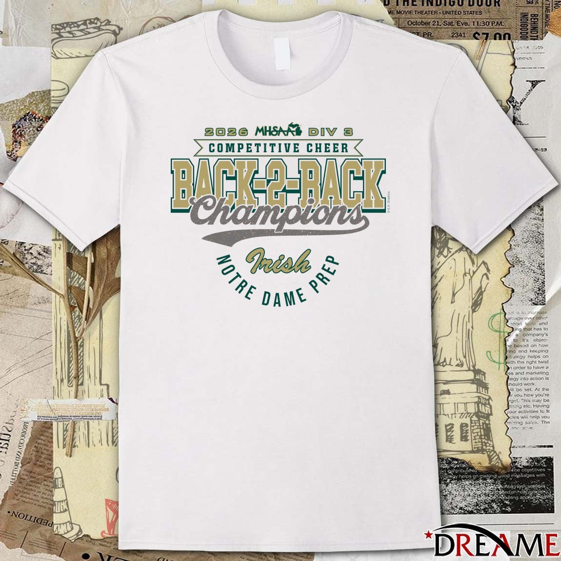 2026 MHSAA Competitive Cheer D3 Finalist Notre Dame Prep t-shirt