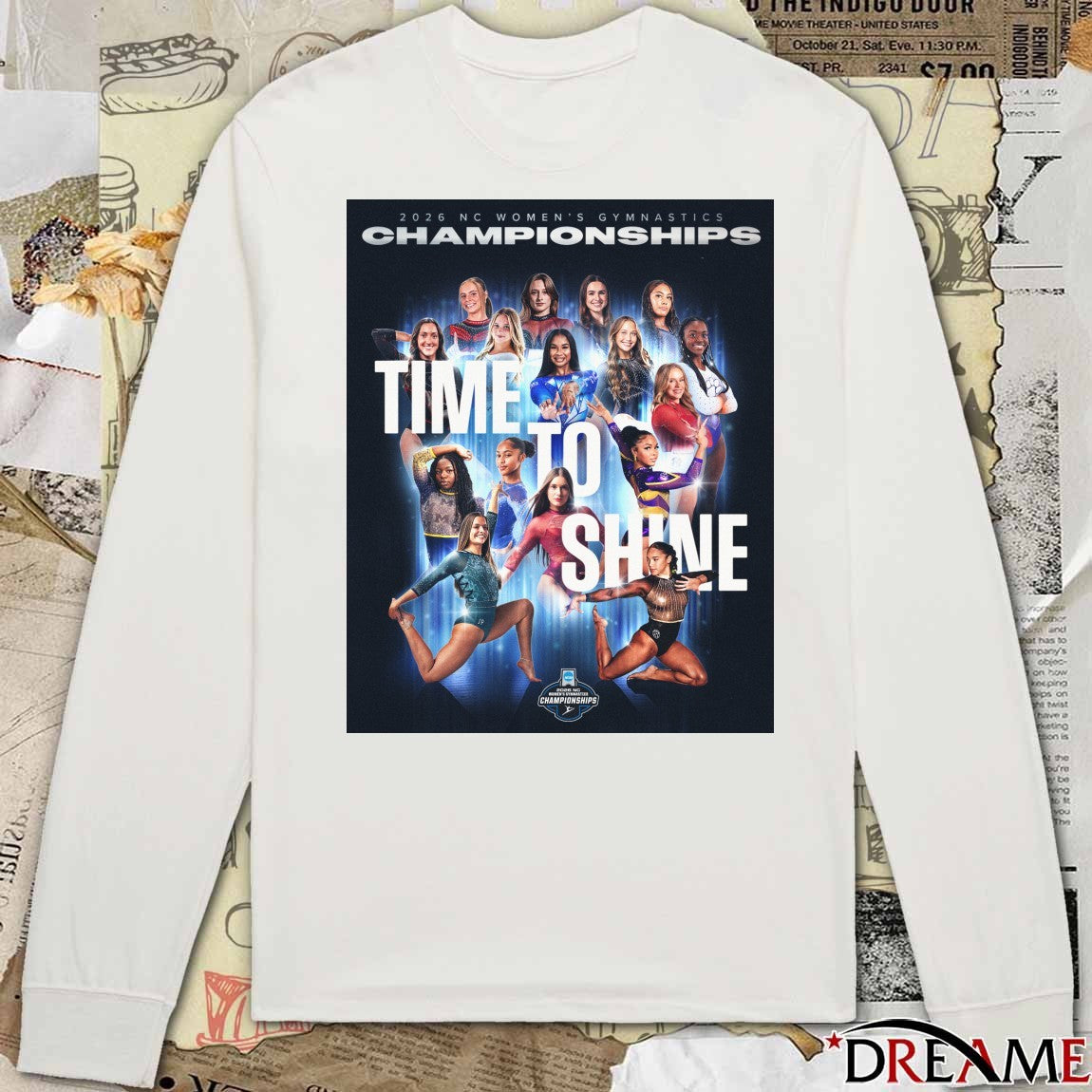 2026 NC Women’s Gymnastics Championships Time To Shine Poster t-shirt