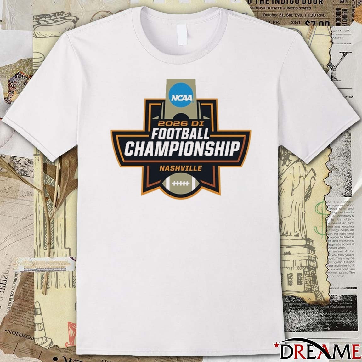 2026 NCAA Division I Football Championship Nashville, Tennessee Logo t-shirt