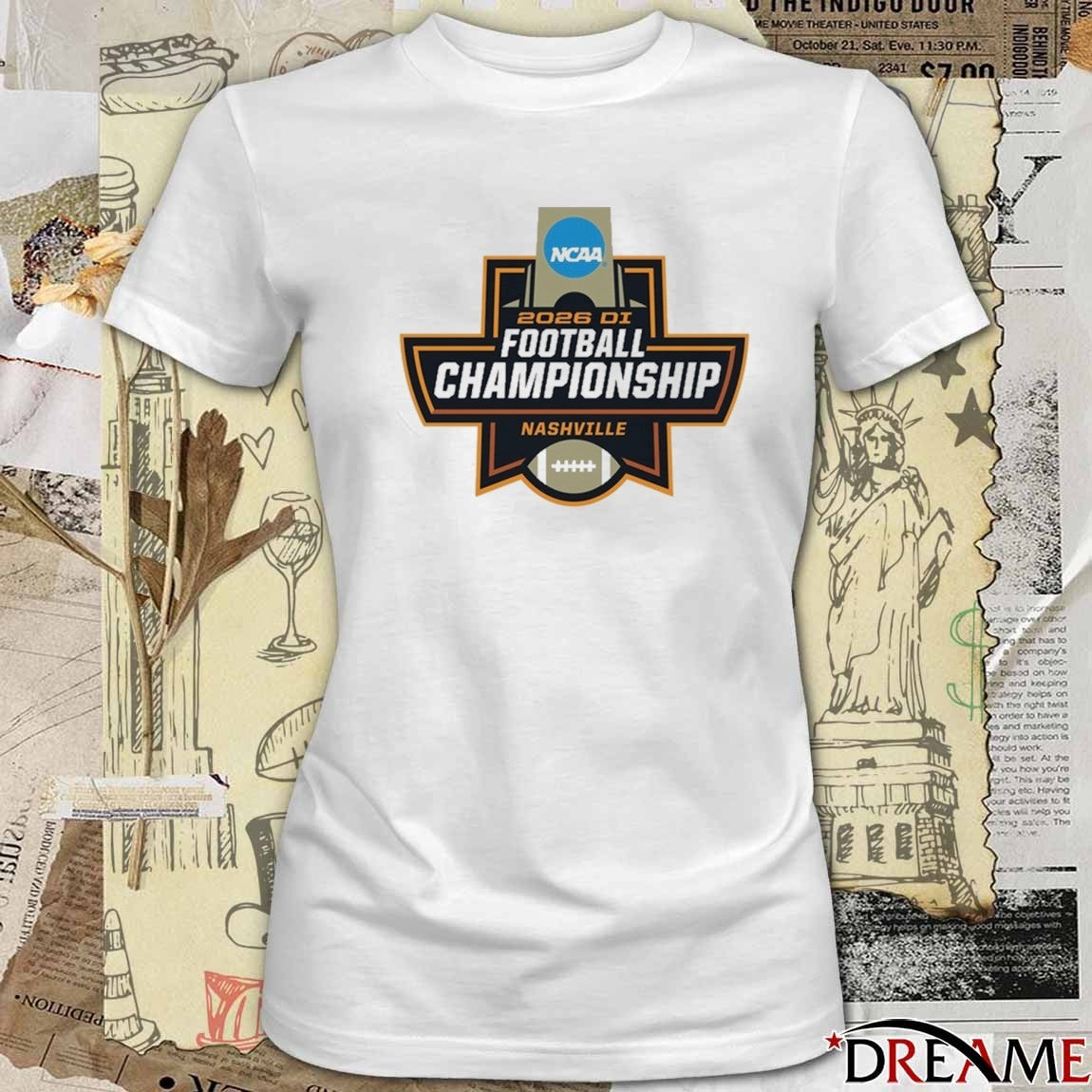 2026 NCAA Division I Football Championship Nashville, Tennessee Logo t-shirt