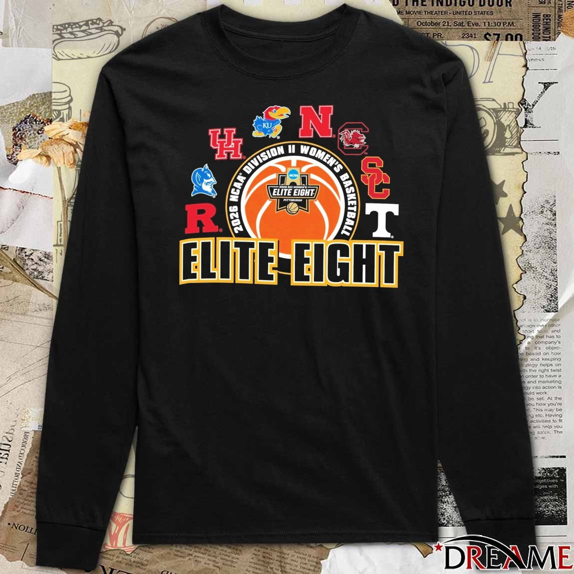 2026 NCAA Division II Women’s Basketball Elite Eight in Pittsburgh All Team Logo t-shirt