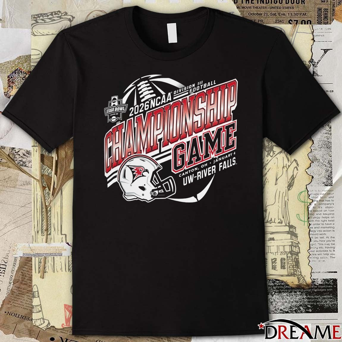 2026 NCAA Division III Football Stagg Bowl Championship Game Canton OH January 4 UW-River Falls t-shirt