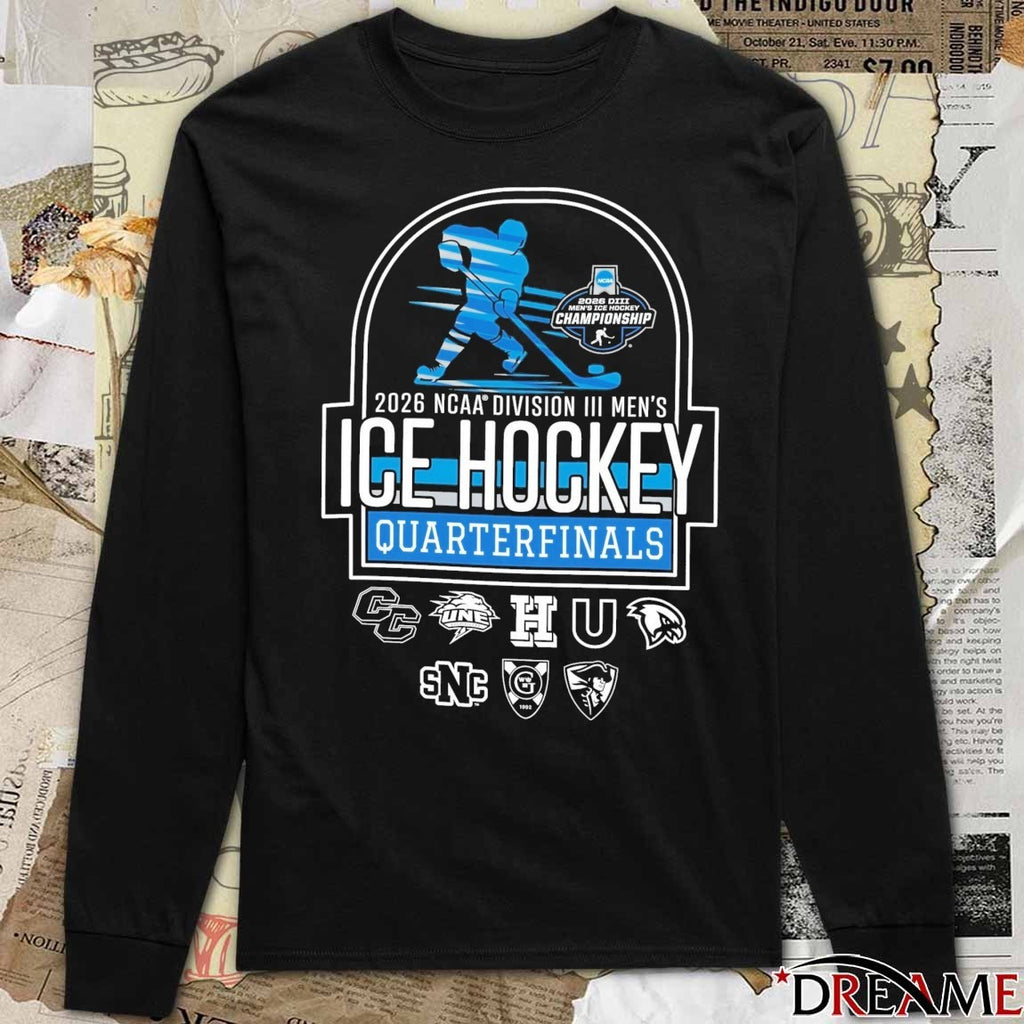 2026 NCAA Division III Men’s Ice Hockey Championship Quarterfinals All Teams Logo t-shirt