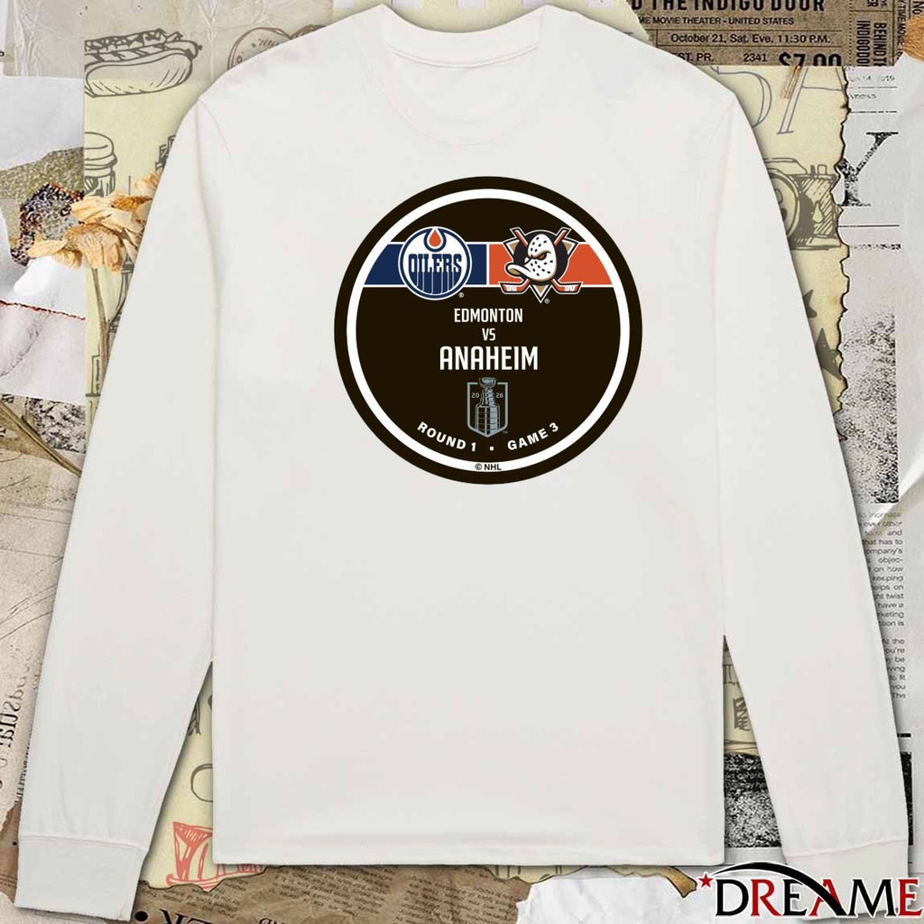 2026 NHL Stanley Cup 2026 Round 1 Game 3 Edmonton vs Anaheim Ducks t-shirt