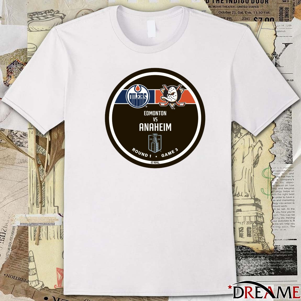 2026 NHL Stanley Cup 2026 Round 1 Game 3 Edmonton vs Anaheim Ducks t-shirt