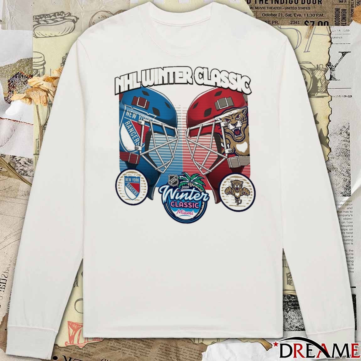 2026 NHL Winter Classic Matchup Florida Panthers vs. New York Rangers Outerstuff Natural t-t-shirt