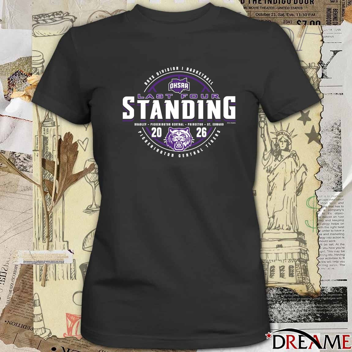 2026 OHSAA Boys Basketball D1 Last Four Standing Pickerington Central Tigers t-shirt