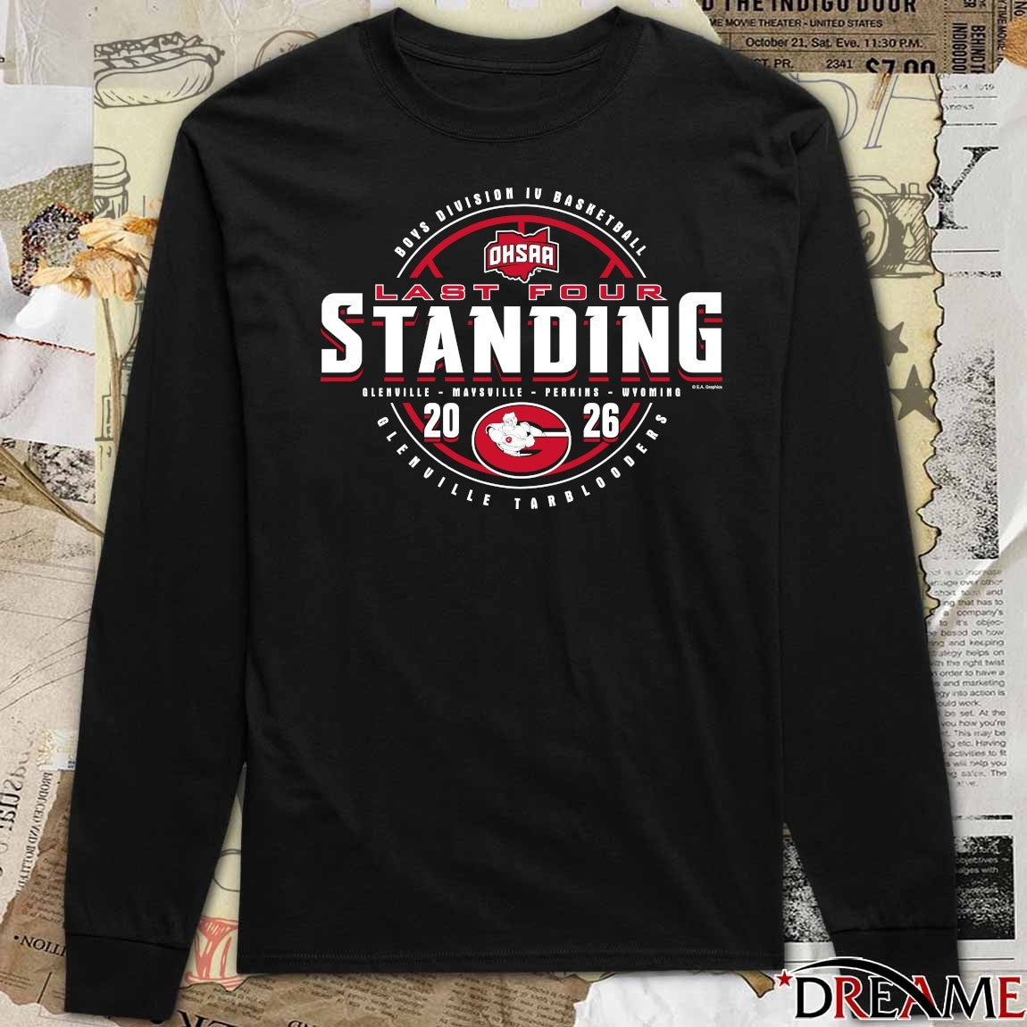 2026 OHSAA Boys Basketball D4 Last Four Standing Glenville Tarblooders t-shirt