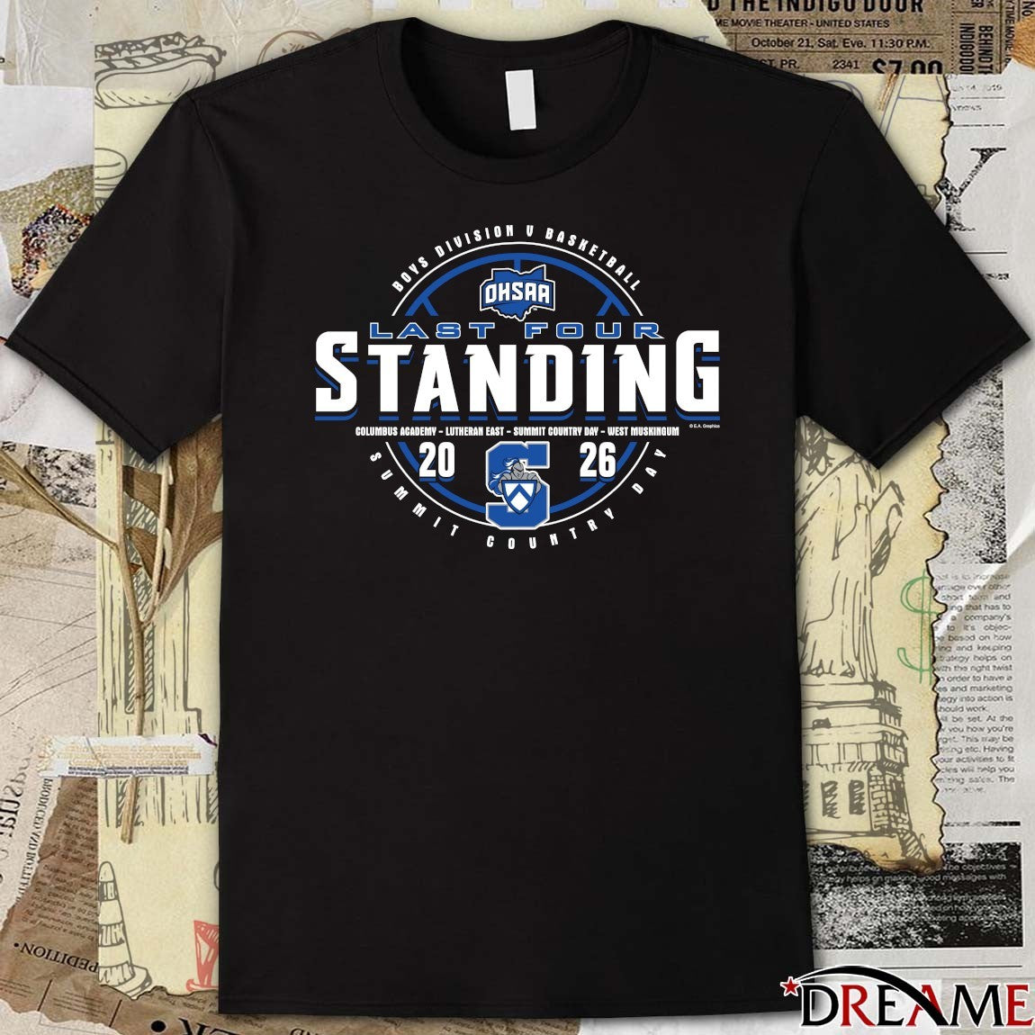 2026 OHSAA Boys Basketball D5 Last Four Standing Summit Country Day t-shirt