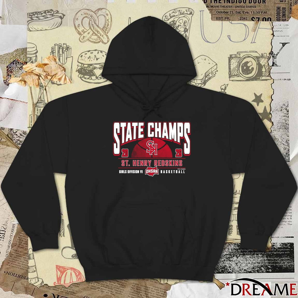 2026 OHSAA Girls Basketball D6 State Champions St. Henry Redskins t-shirt
