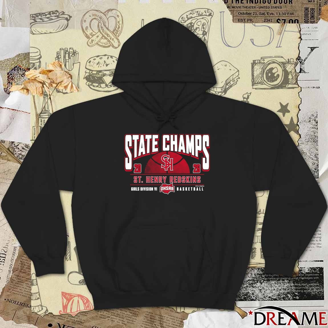 2026 OHSAA Girls Basketball D6 State Champions St. Henry Redskins t-shirt