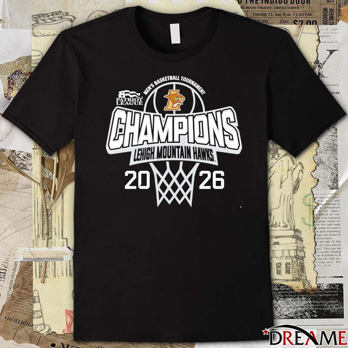 2026 Patriot League Men’s Basketball Tournament Champions Lehigh Mountain Hawks t-shirt