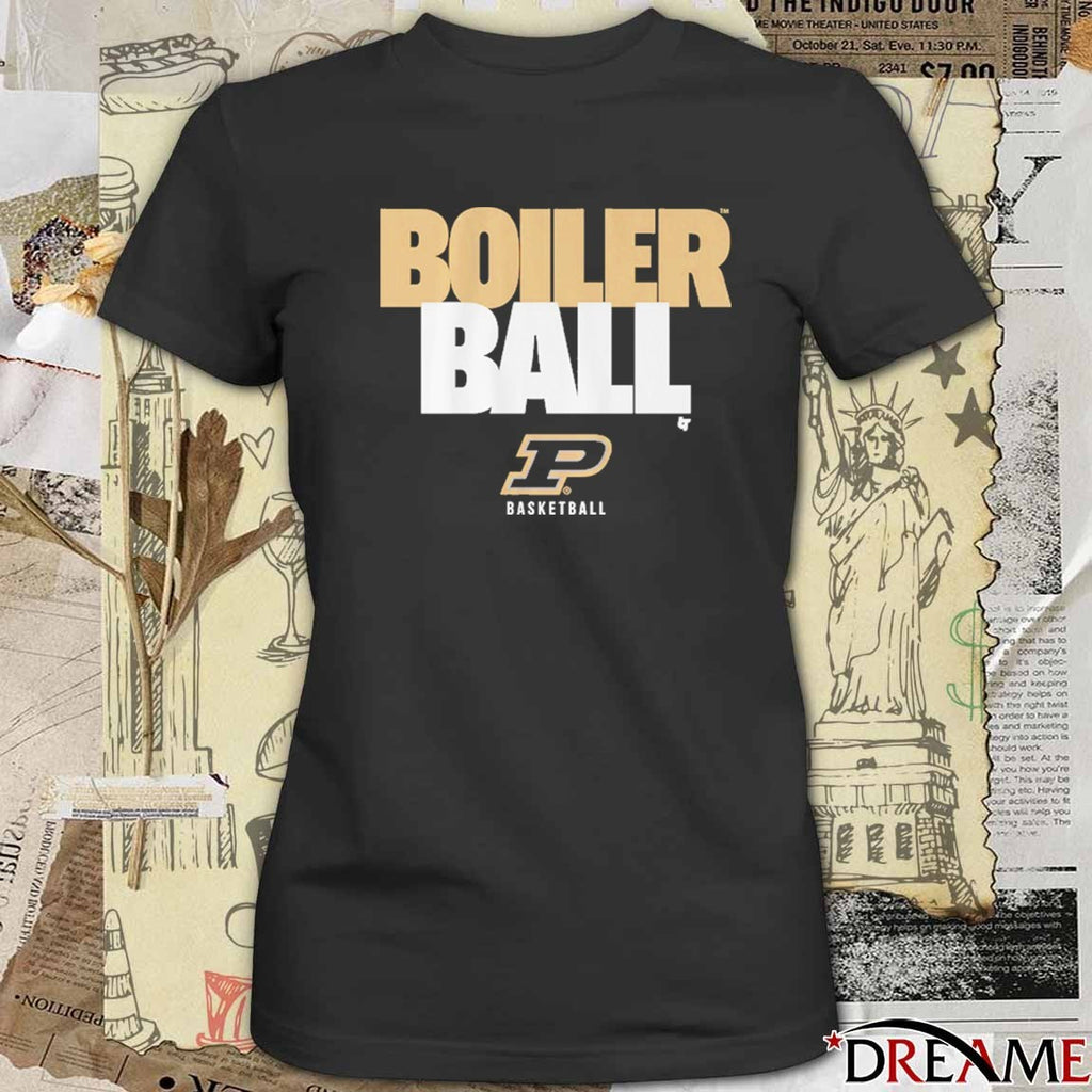 2026 Purdue Boilermakers Basketball Boiler Ball Text Stack t-shirt