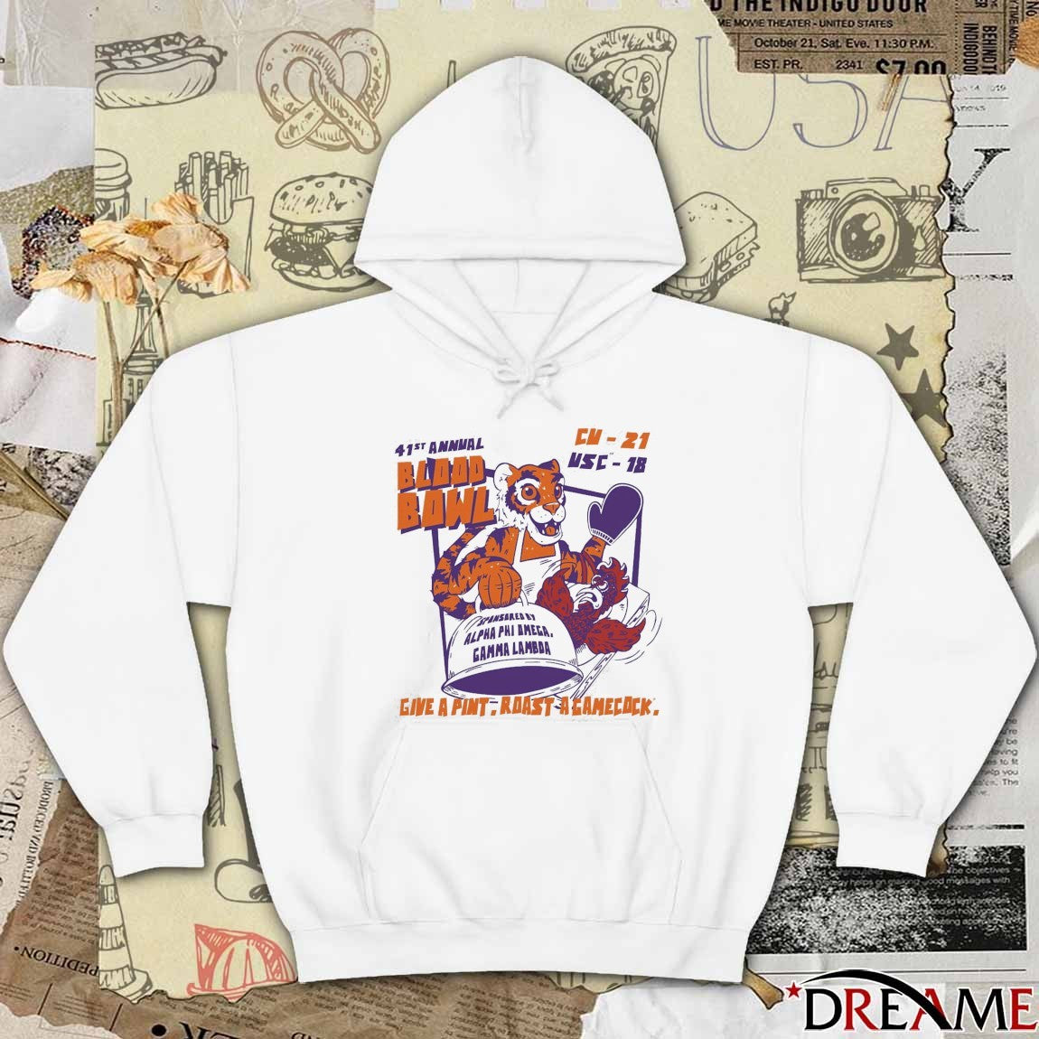 41St Annual Blood Bowl Clemson Tigers 21 18 USC Give A Pint Roast A Gamecock t-shirt