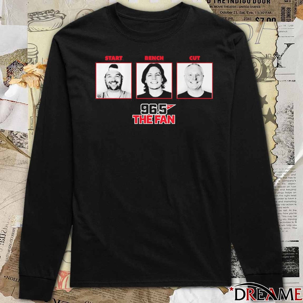 96.5 The Fan Fescoe and Dusty Start Bench Cut t-shirt