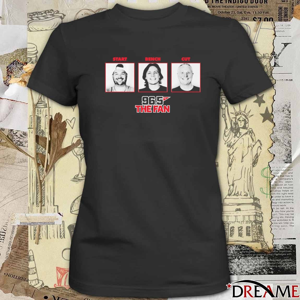 96.5 The Fan Fescoe and Dusty Start Bench Cut t-shirt