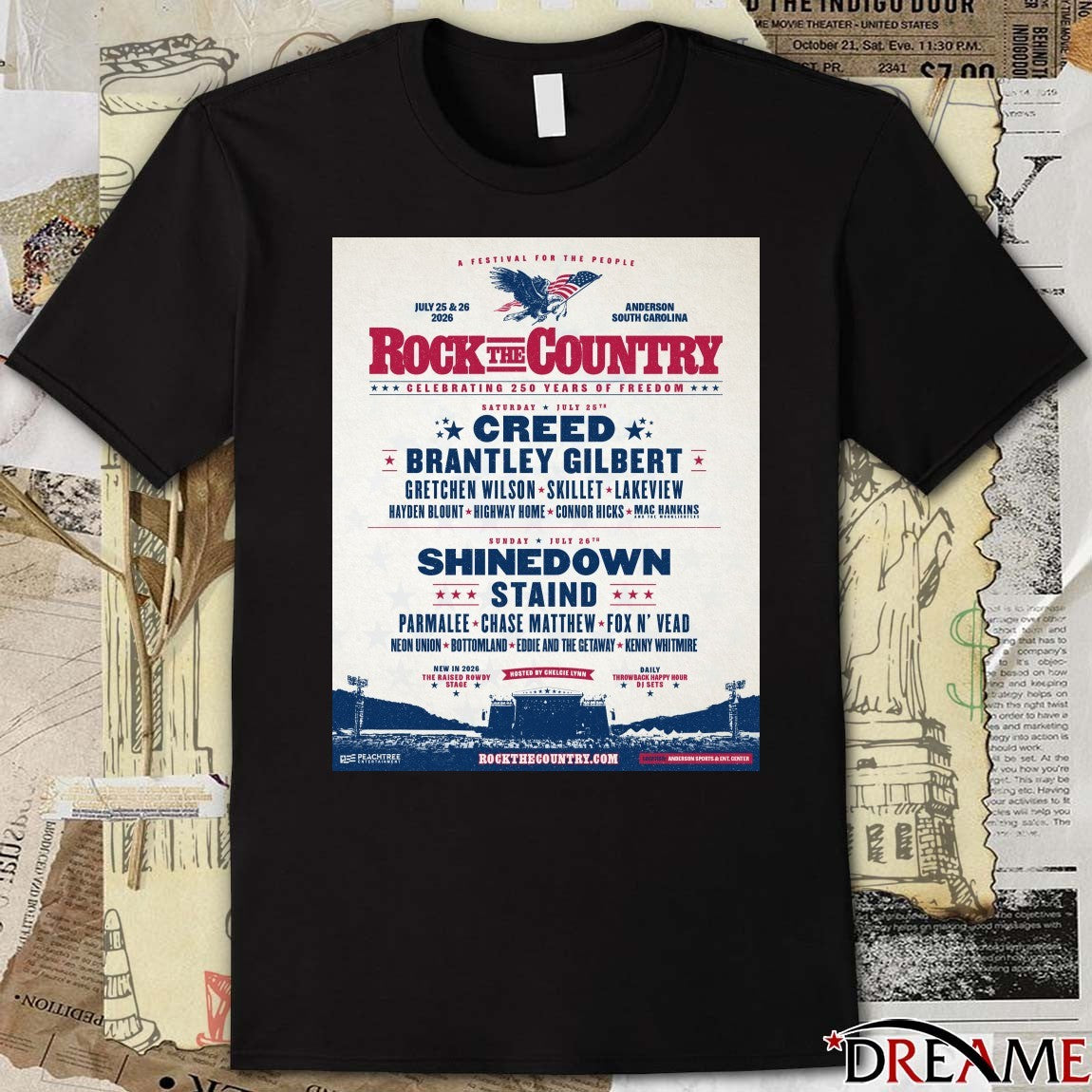 A Festival For The People Rock The Country Celebrating 250 Years Of Freedom Poster t-shirt