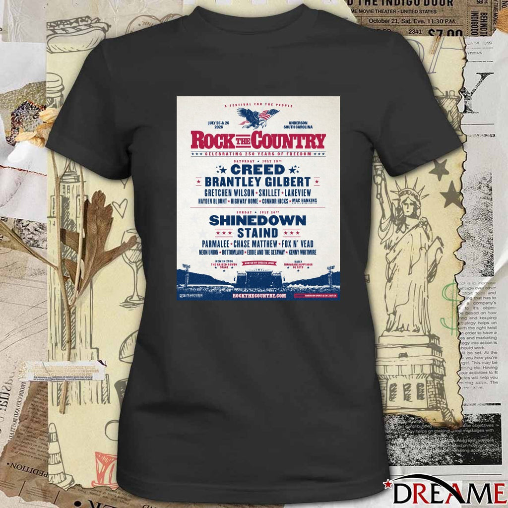 A Festival For The People Rock The Country Celebrating 250 Years Of Freedom Poster t-shirt