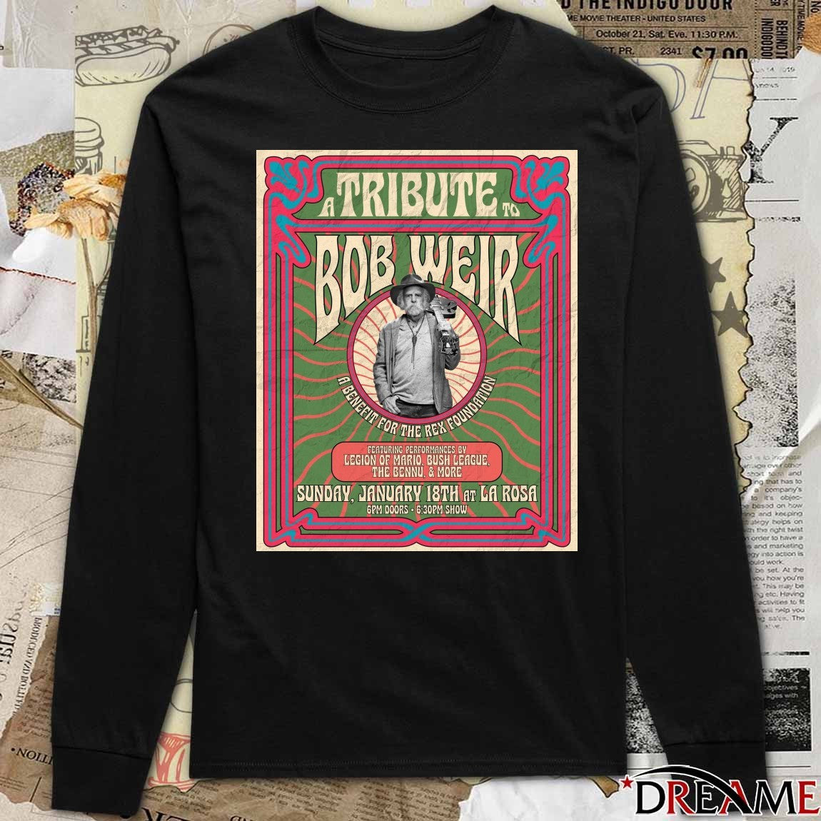 A Tribute to Bob Weir a benefit for the Rex Foundation January 18th 2026 At La Rosa Poster t-shirt