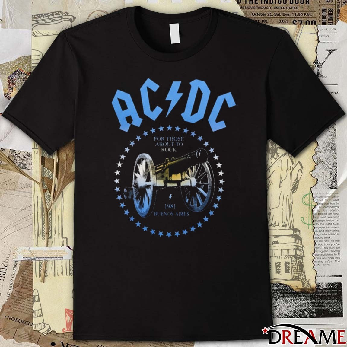 AC DC For Those About To Rock We Salute You 1981 Buenos Aires Tour Album Classic Rock Band t-shirt