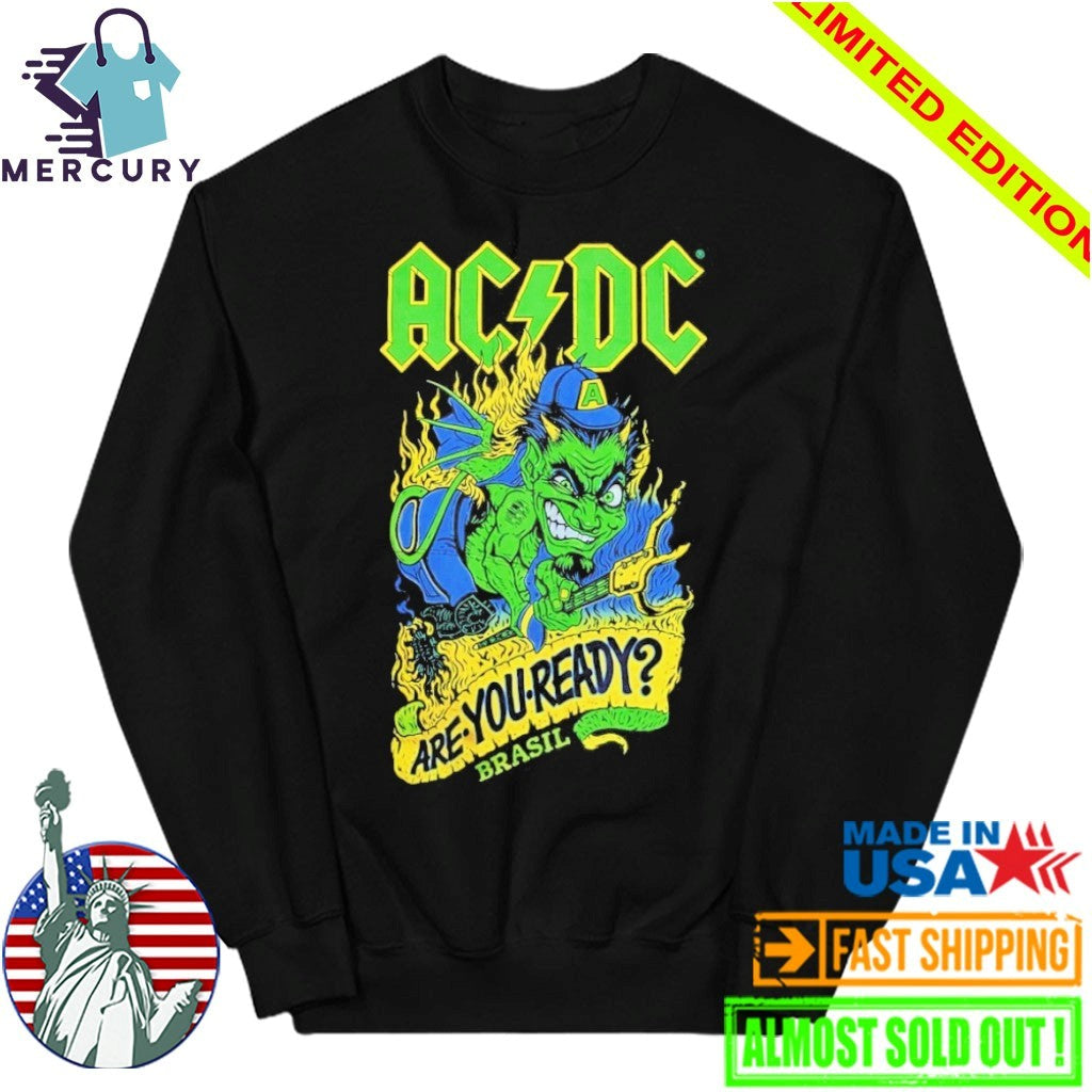 AC DC PWR Up Tour 2026 Sao Paulo Pop Up Merch At Tokio Marine Hall On February 28 March 4 2026 Are You Ready Brasil Shirt