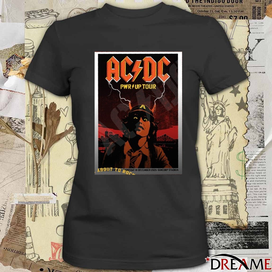 ACDC Pwr Up Tour December 14, 2025 Suncorp Stadium, Brisbane Poster t-shirt
