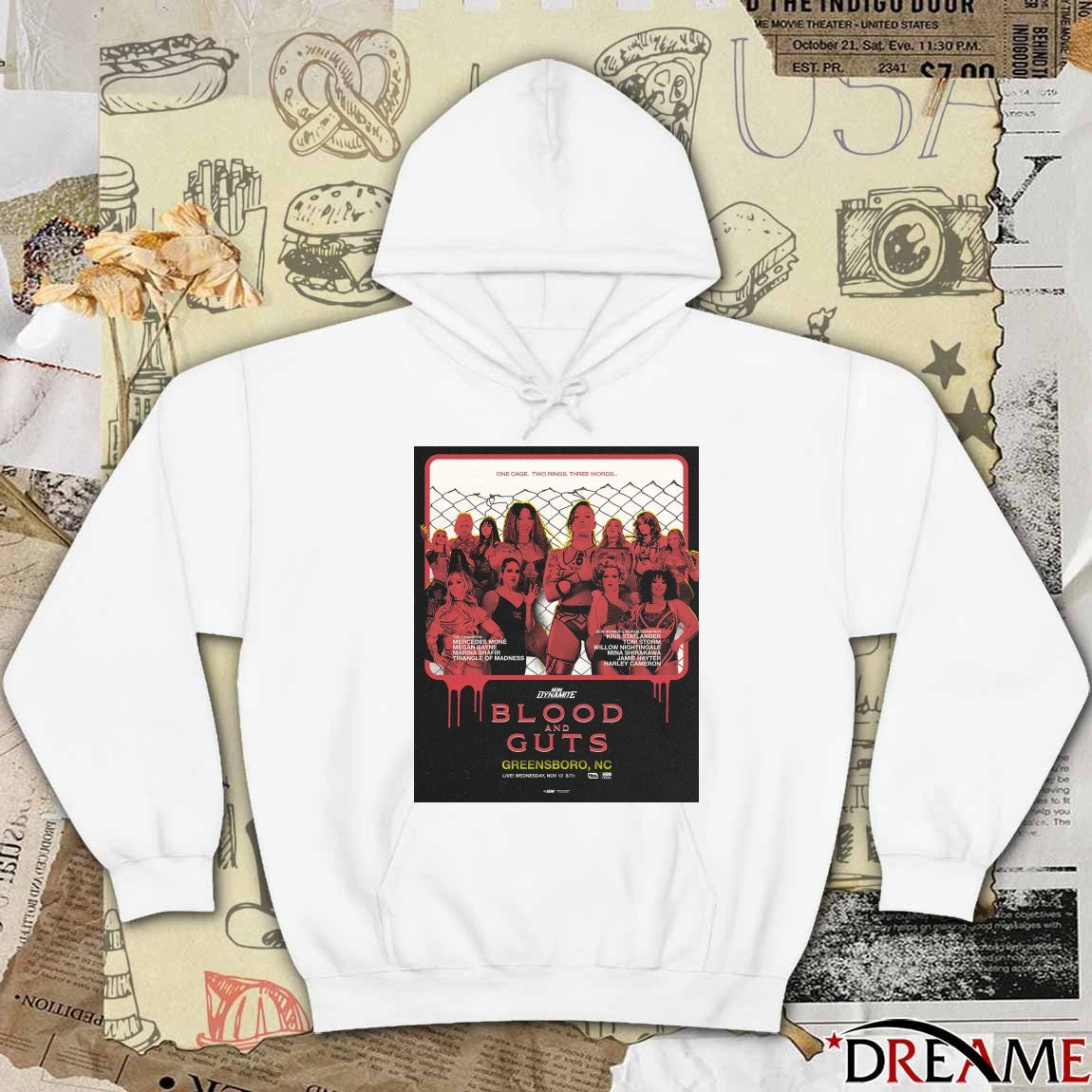AEW Dynamite Blood and Guts Greensboro, NC November 12 2025 Poster t-shirt