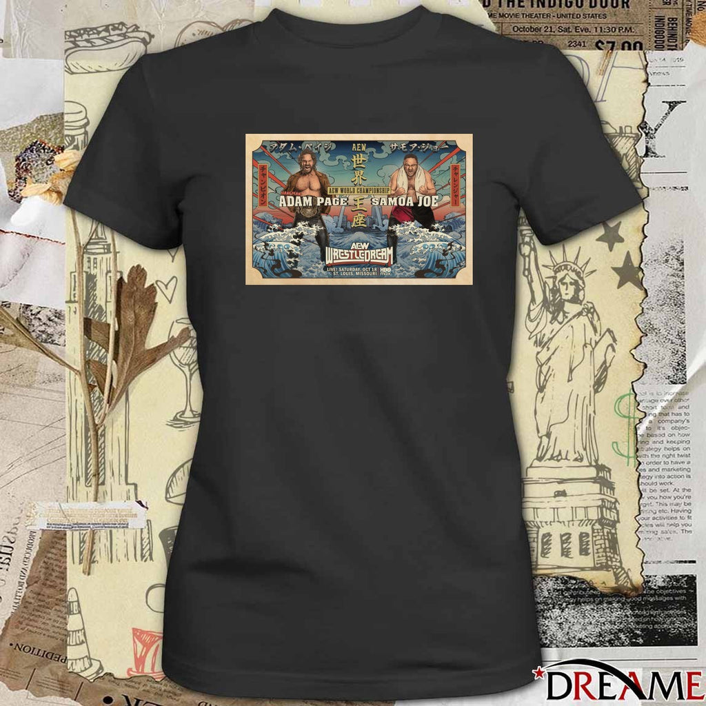 AEW World Championship Adam Page Vs Samoa Joe AEW Wrestledream Saturday October 18 2025 Poster t-shirt
