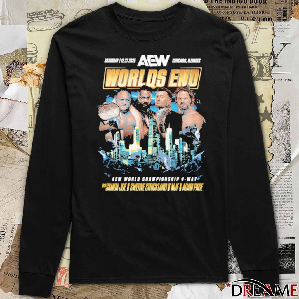 AEW Worlds End 2025 Matchup Samoa Joe vs Hangman Adam Page vs Swerve Strickland vs MJF December 27 t-shirt