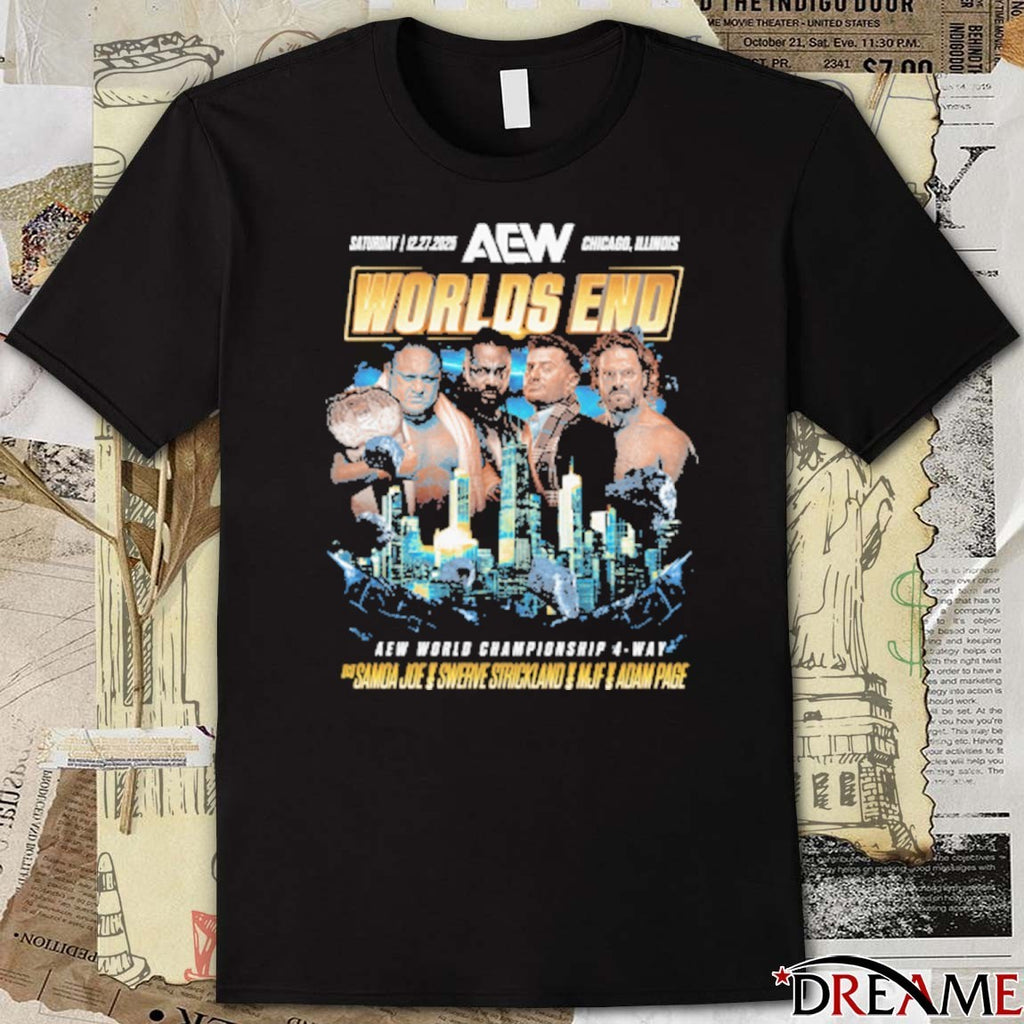 AEW Worlds End 2025 Matchup Samoa Joe vs Hangman Adam Page vs Swerve Strickland vs MJF t-shirt