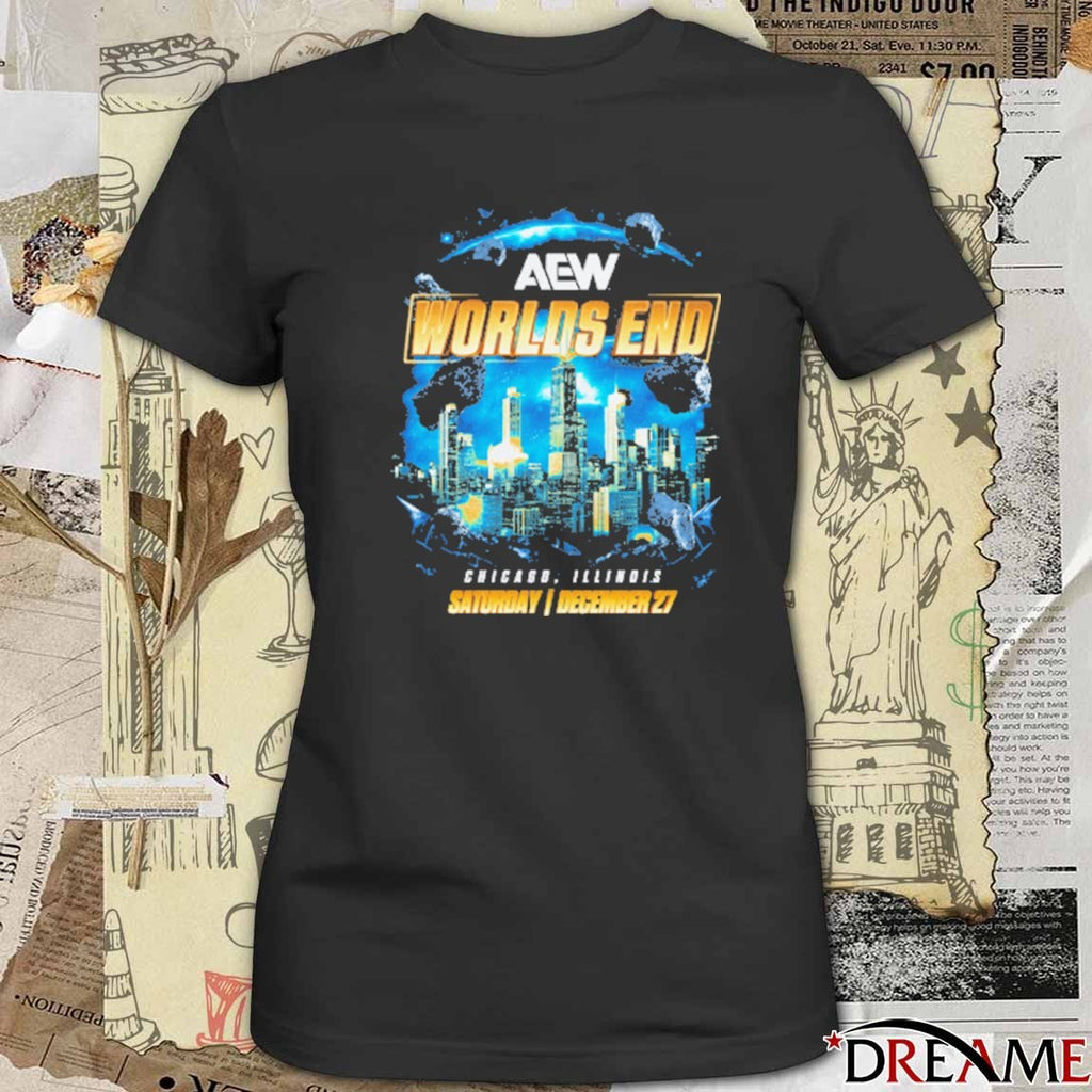 AEW Worlds End Chicago Illinois Saturday December 27 2025 Event t-shirt