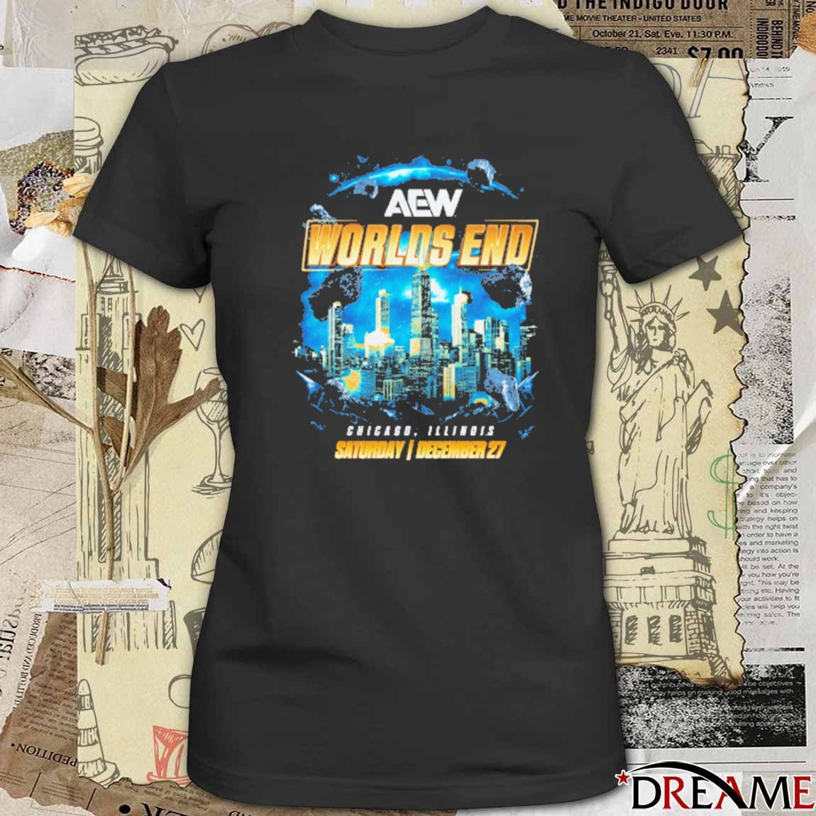 AEW Worlds End Chicago Illinois Saturday December 27 2025 Event t-shirt