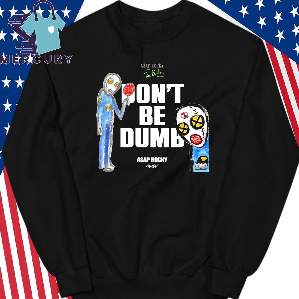 ASAP Rocky AWGE x Tim Burton National Nothing Day Stop Snitching Album Don’t Be Dumb Shirt