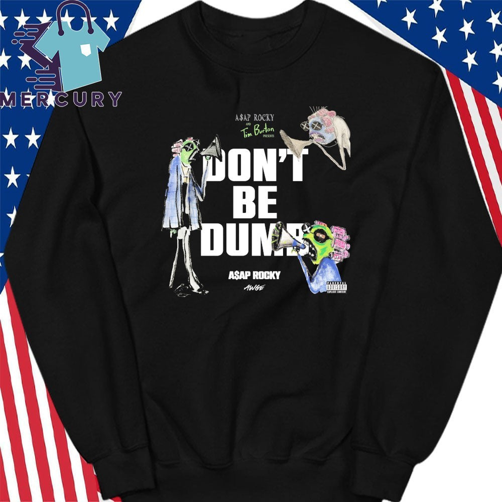 ASAP Rocky x Tim Burton Don’t Be Dumb Album Black Cover Shirt