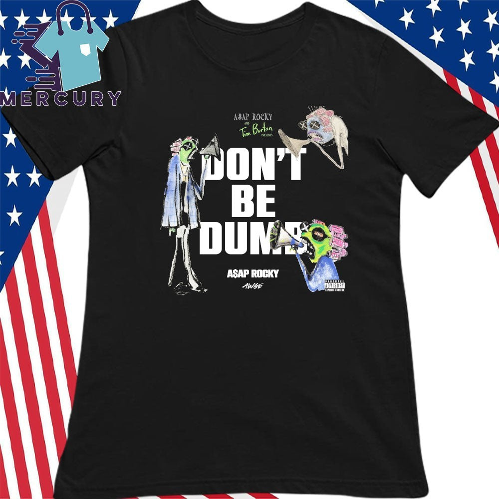 ASAP Rocky x Tim Burton Don’t Be Dumb Album Black Cover Shirt