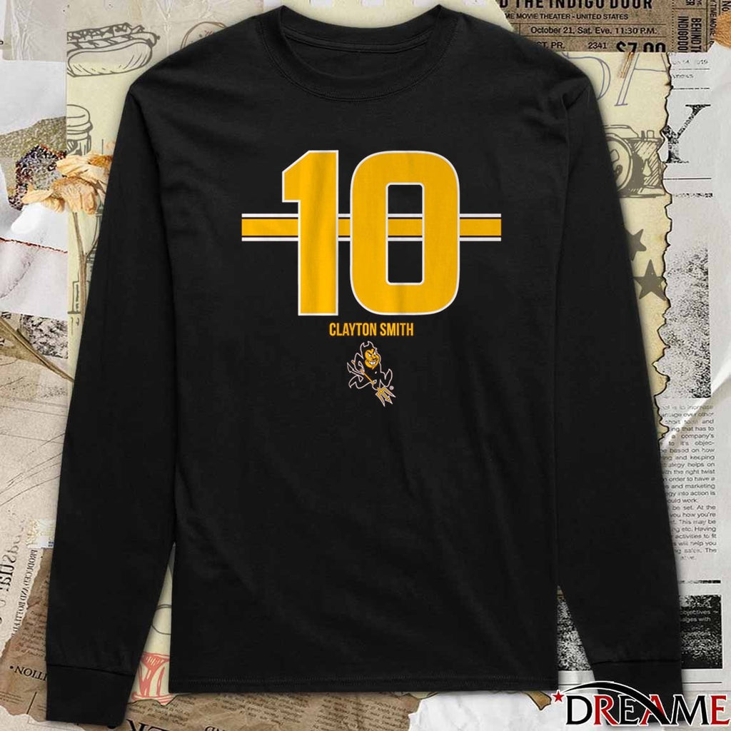 ASU Arizona State Sun Devils Football NCAA Clayton Smith 10 Stripe t-shirt