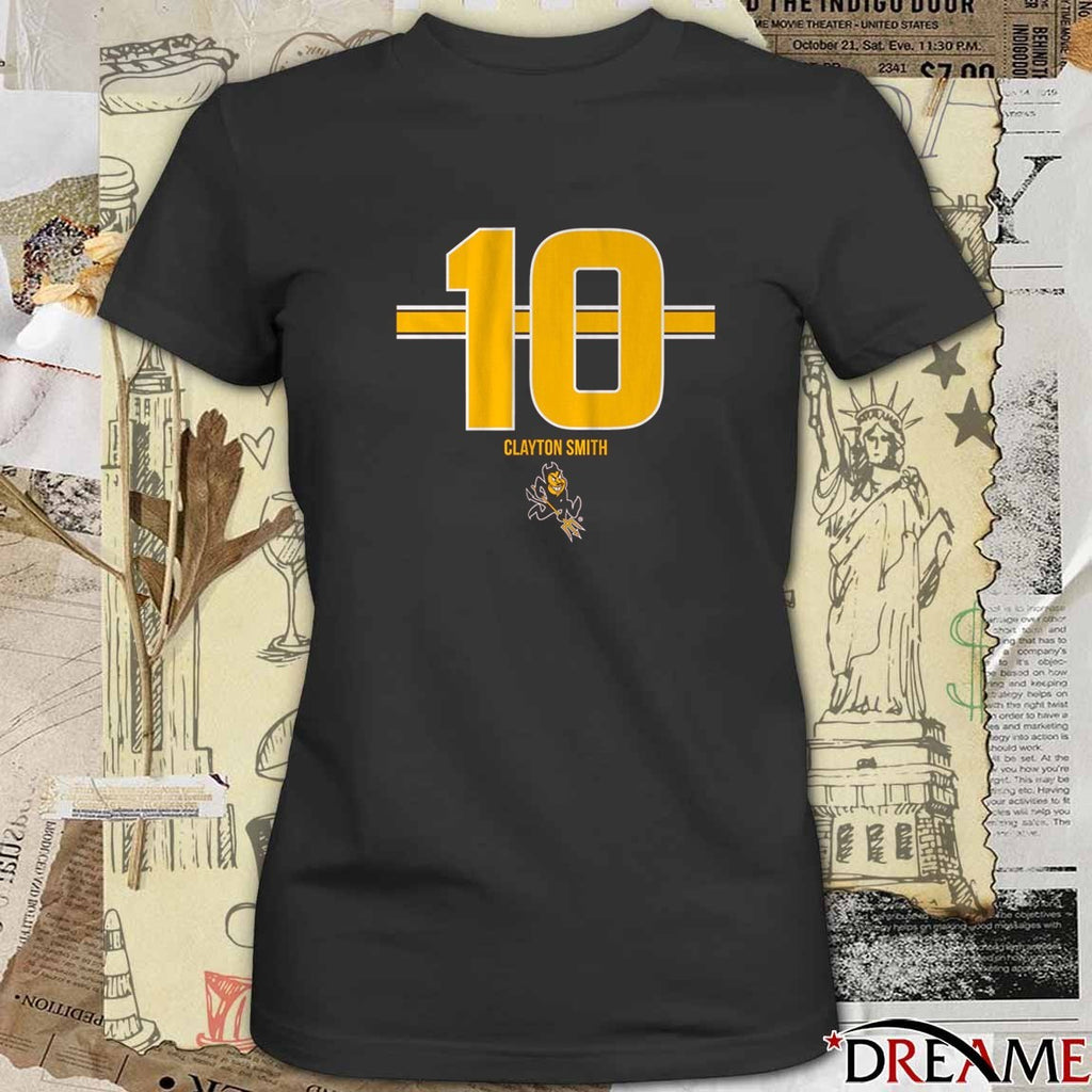 ASU Arizona State Sun Devils Football NCAA Clayton Smith 10 Stripe t-shirt